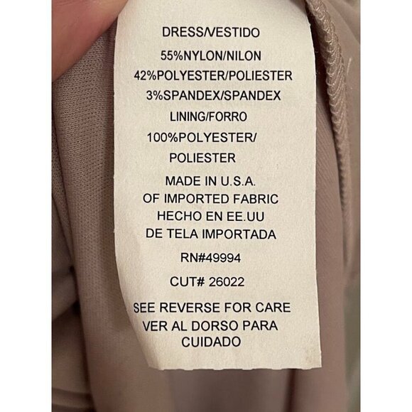 R&M Richards Petite 14P‎ Lace Sequin Dress - Taupe Sleeveless Made In USA - Picture 6 of 16